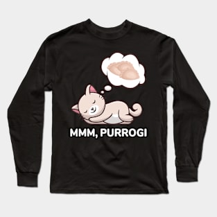 Polish Cat Dreaming About Pierogi Long Sleeve T-Shirt